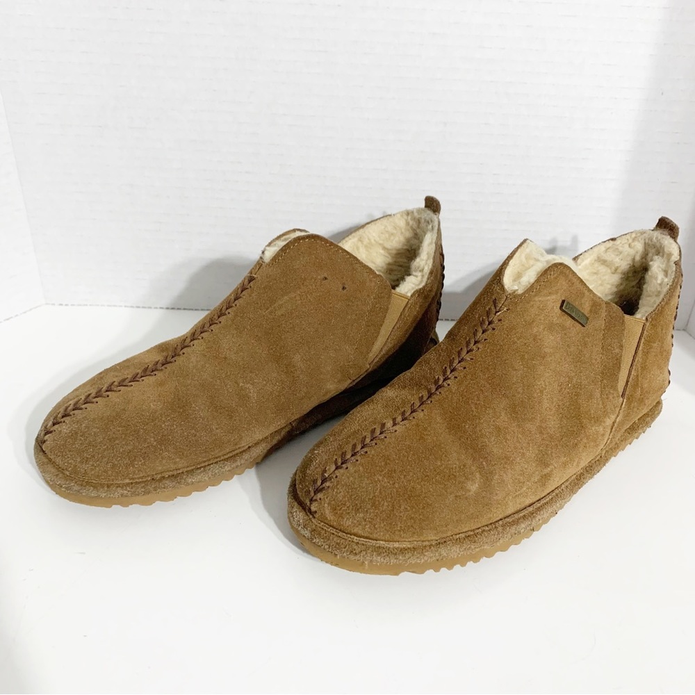 Bearpaw Youth Size 5 Leather Suede Bootie Style Slip On Fleece Line Slipper N66